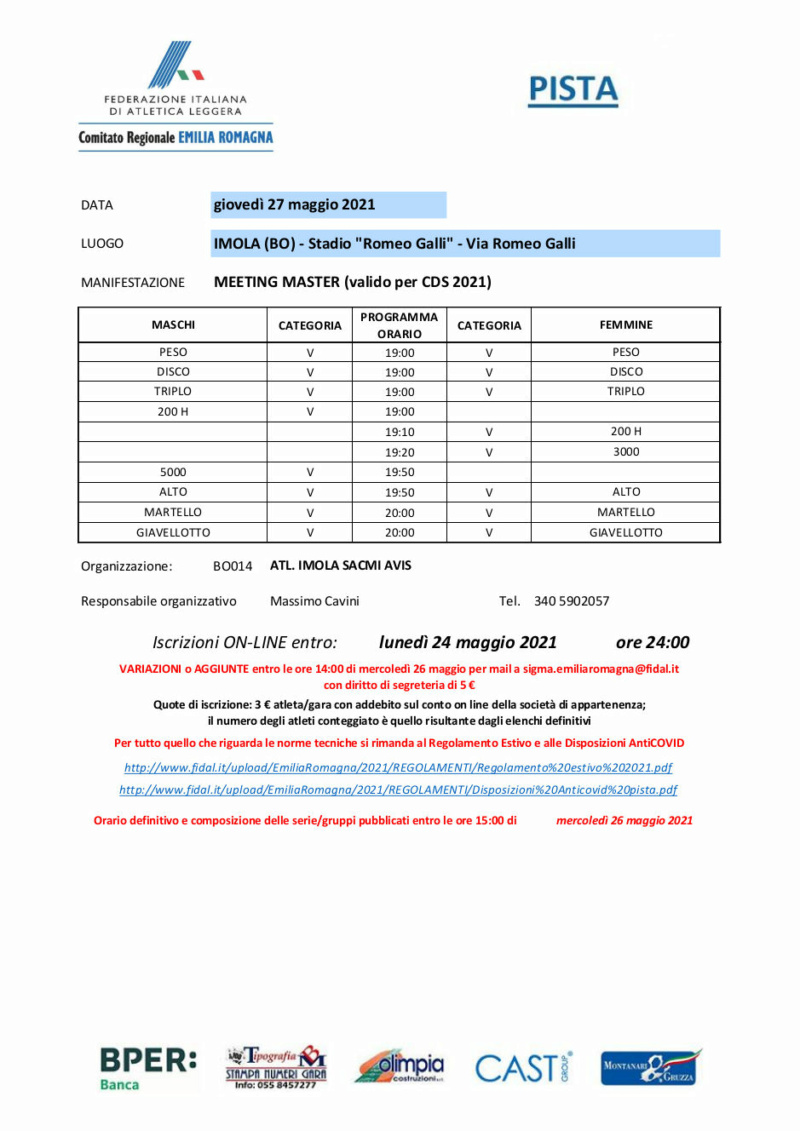 5.000m in pista – Gara d’atletica stadio Romeo Galli – 27/05/2021 27-05-11