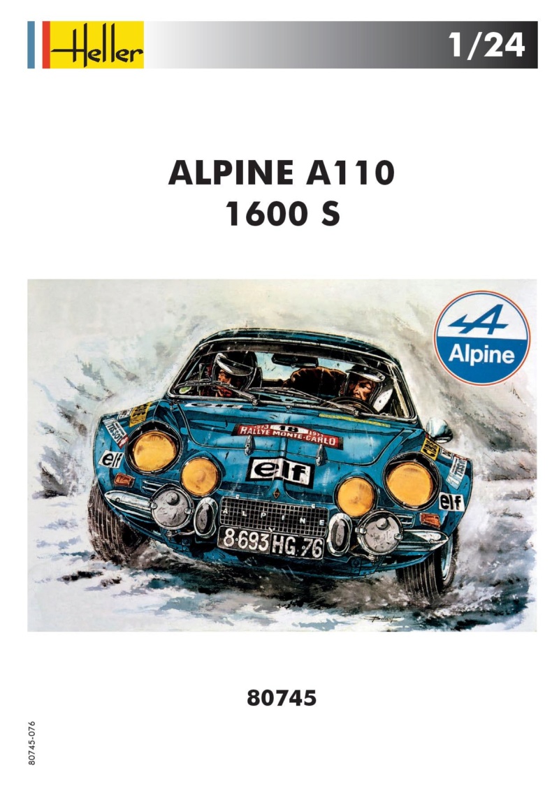 ALPINE A110 1600 S BERLINETTE Réedition 2018, scoop pour HELLER-FOREVER 1/24ème Réf 80745 Notice  80745-10