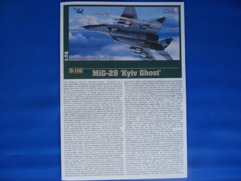 [MISTERCRAFT] MIKOYAN-GUREVITCH MiG-29 (9-13) 'Ghost of Kyiv' 1/72ème Réf 041106 Notice Dsc00032
