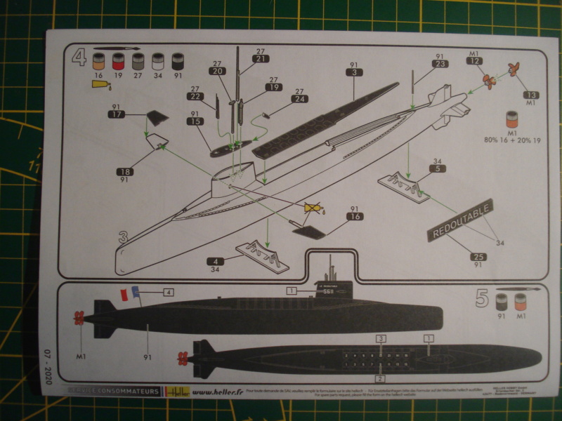 Sous-marin nucléaire  lanceurs d engins SNLE REDOUTABLE 1/400ème Réf 81075 Notice Dsc08171