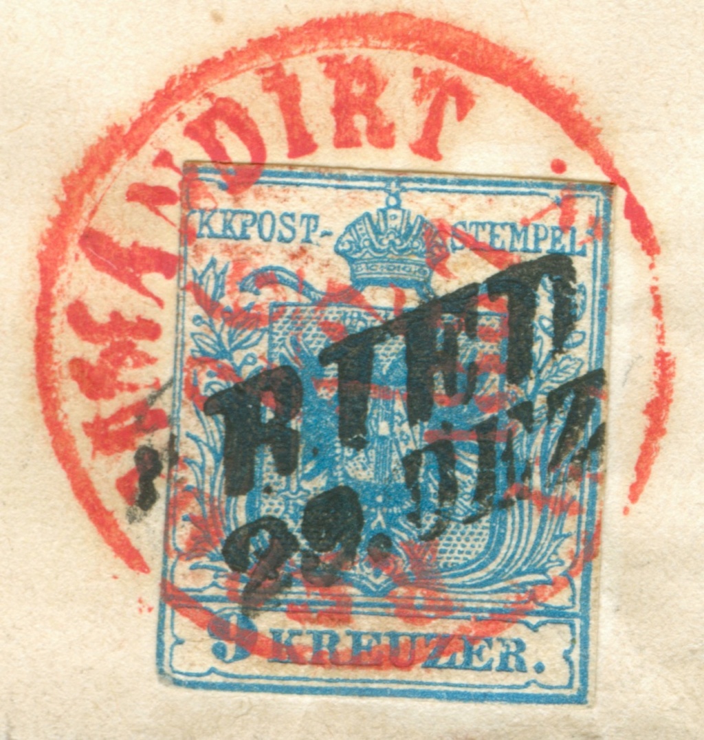 Rekommandationsstempel mit Ortsangabe 1850_b10