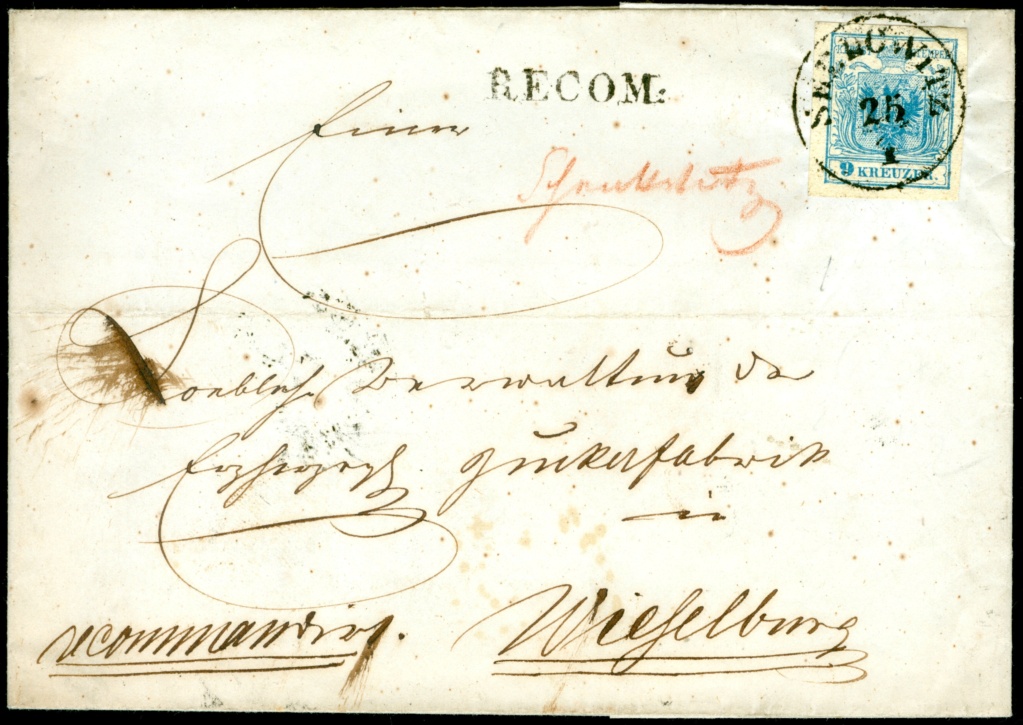 Rekommandationsstempel ohne Ortsangabe 1850_b17