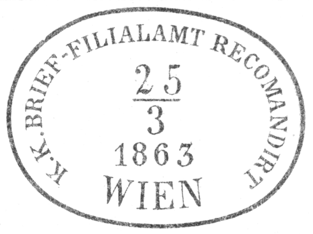 Rekommandationsstempel mit Ortsangabe 1867_b13