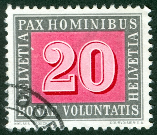 SBK 264 (Mi. 449), PAX-Marke 20 Rp. Ch_sb108