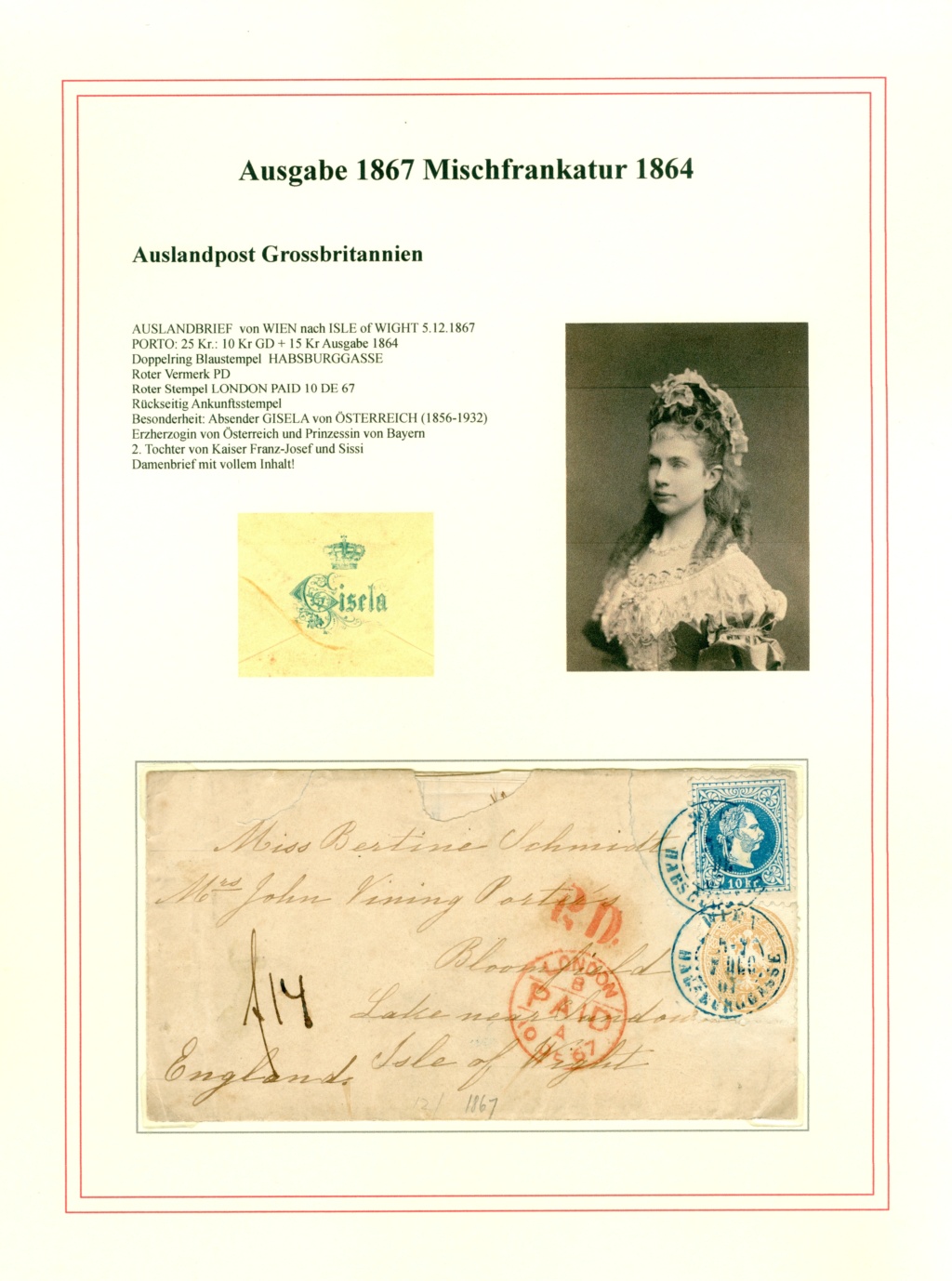 stempel - Freimarken-Ausgabe 1867 : Kopfbildnis Kaiser Franz Joseph I - Seite 23 Gisela12