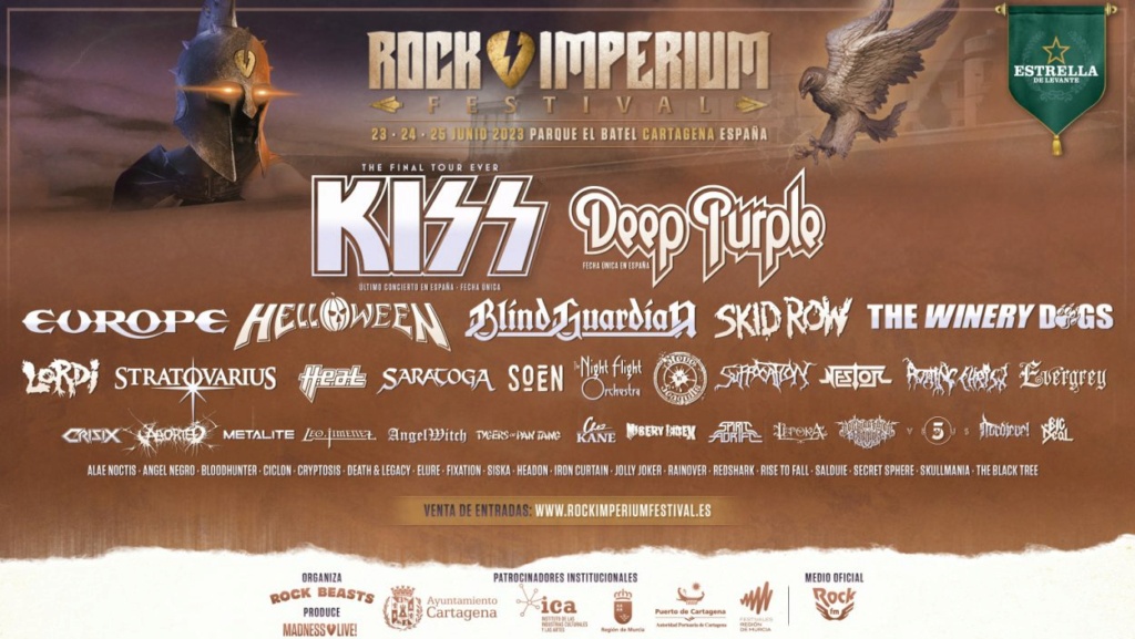 Rock Imperium 2023 (Cartagena): Kiss, Deep Purple, Helloween, Europe, Blind Guardian, Skid Row Rif-po10