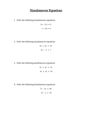 solving simultaneous and quadratic equations Gcse-m10
