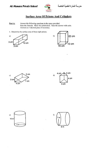 surface area of cuboid and prism Surfac10