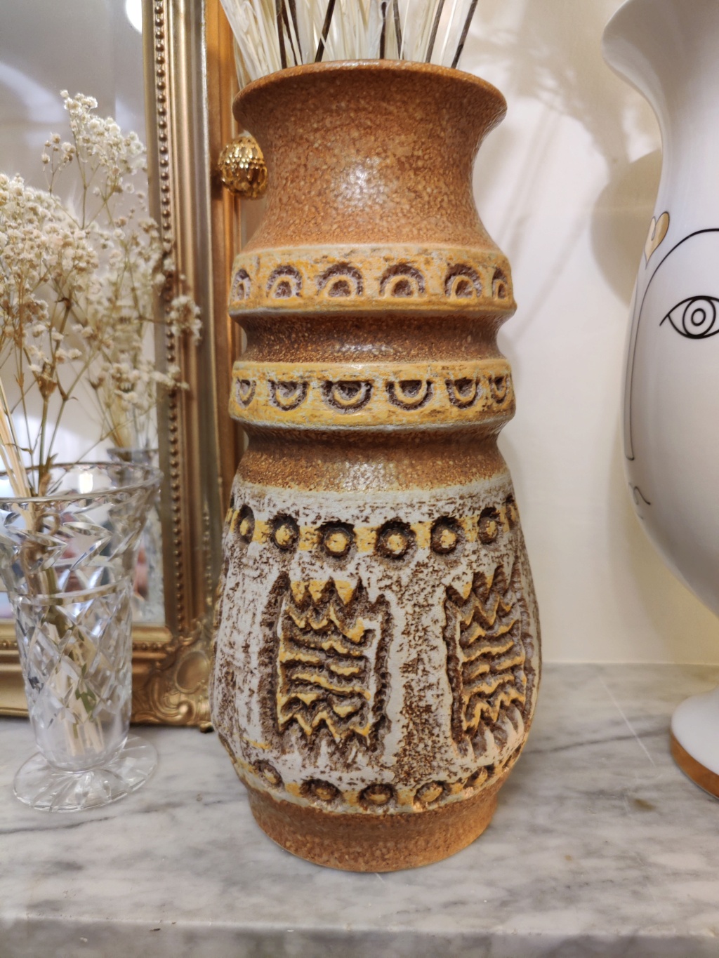 Rustic earthenware vase, 1400/50 by U Keramik West Germany Img_2010