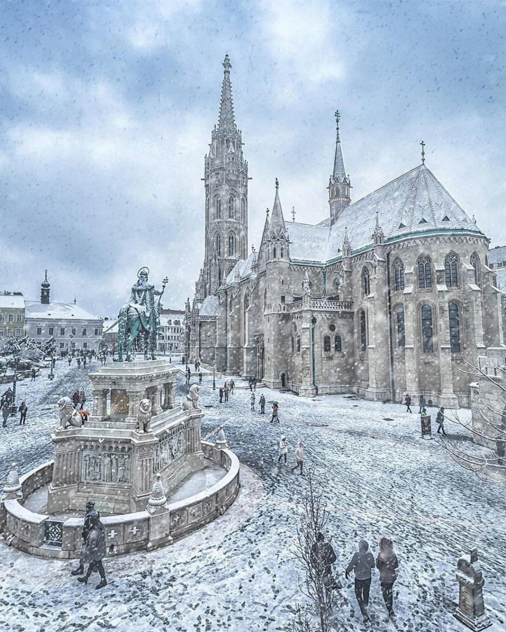Зимний Будапешт во время снегопада, Венгрия на фотографиях  Krénn Imre Photo703