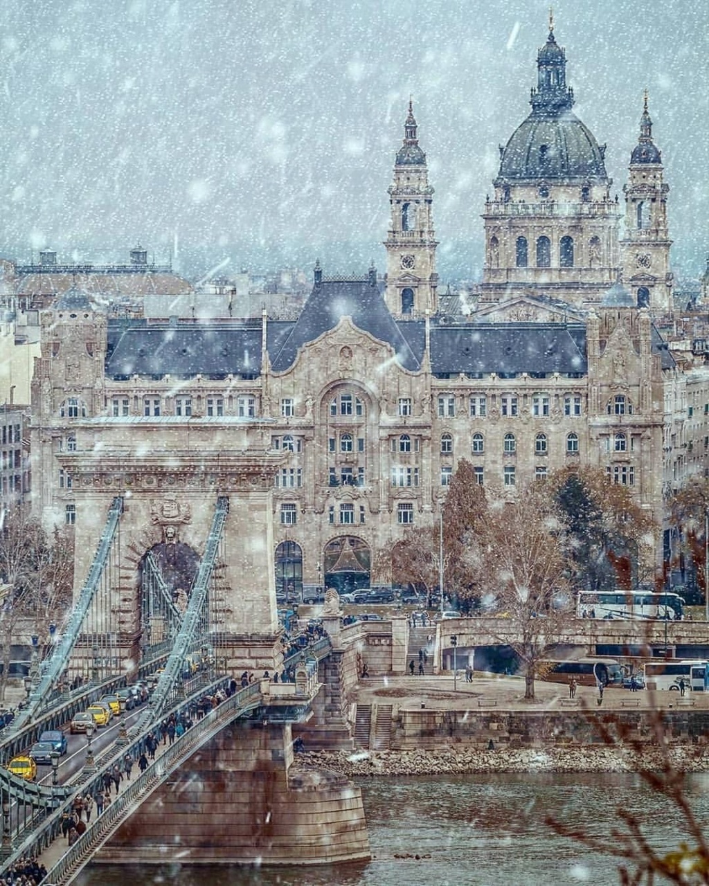 Зимний Будапешт во время снегопада, Венгрия на фотографиях  Krénn Imre Photo704