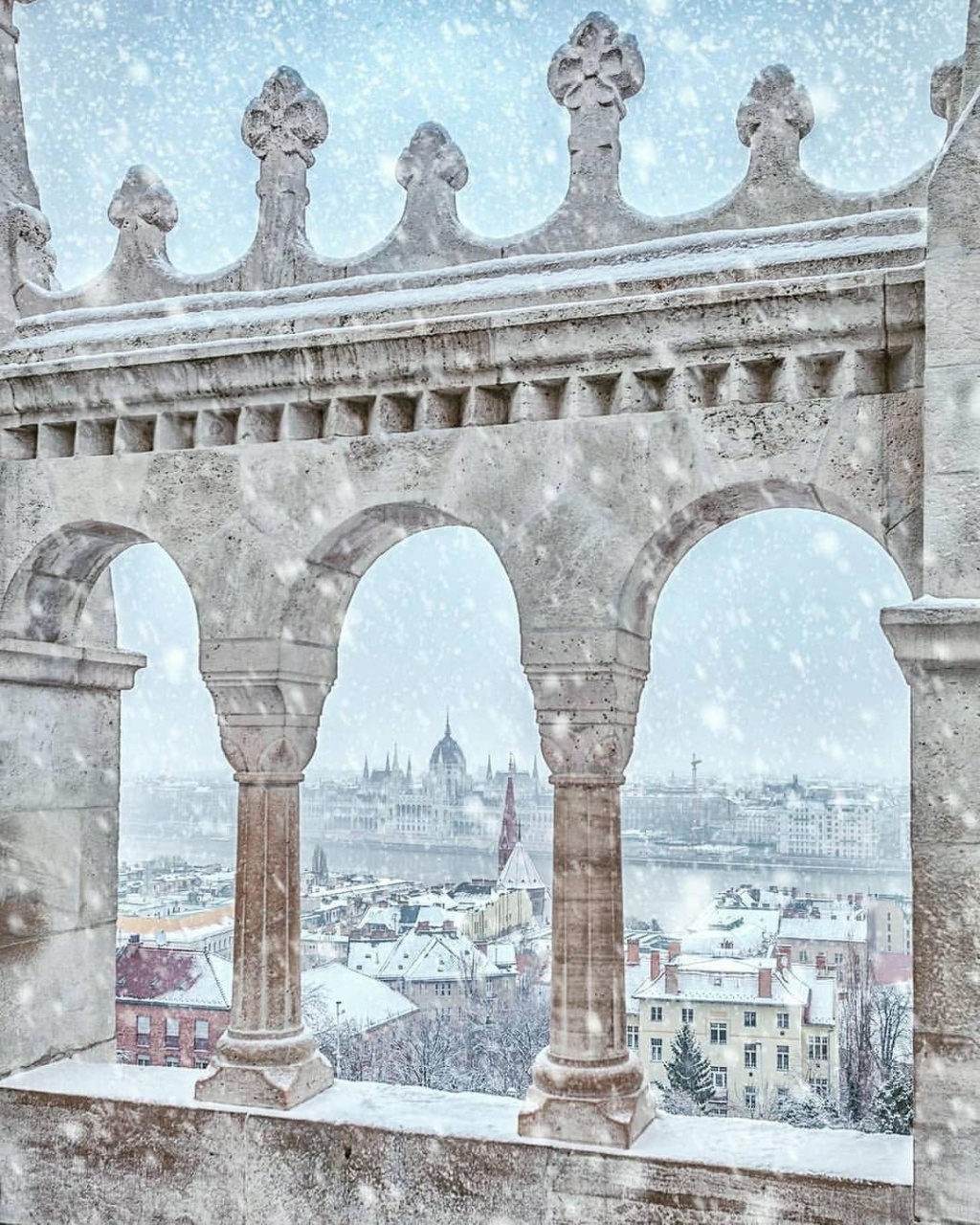 Зимний Будапешт во время снегопада, Венгрия на фотографиях  Krénn Imre Photo707