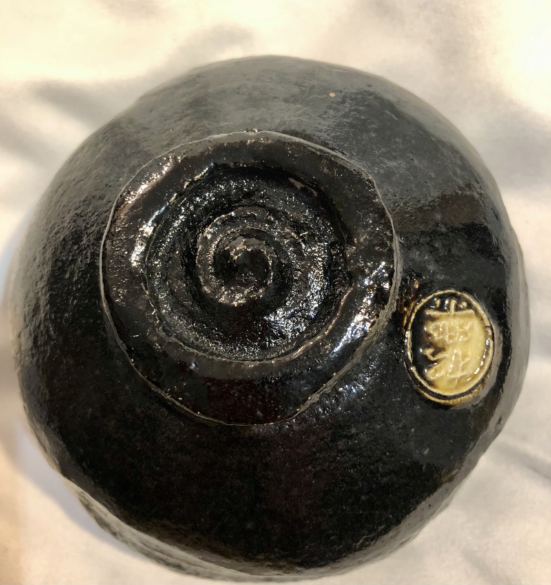 Black Japanese raku tea bowl A2cd6110