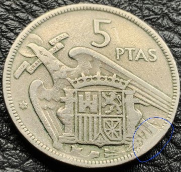 5 pesetas Franco 1957. Cd_21010