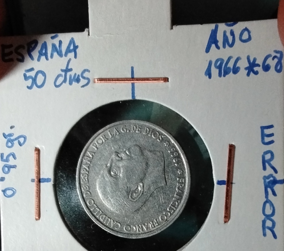 50 Céntimos del 1966☆68 girada y ... Cm240568