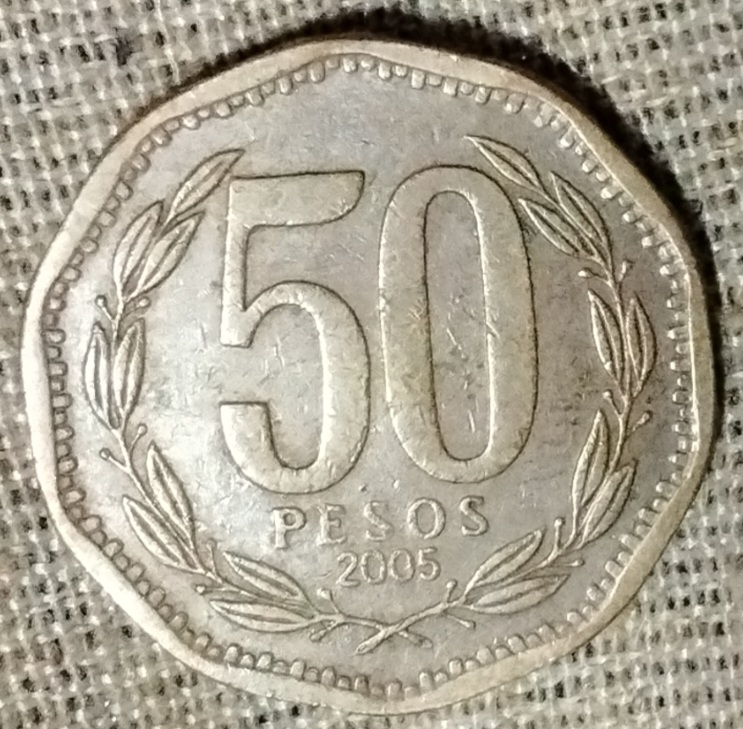 50pesos Chile 2005 rotura cuño Cm240836