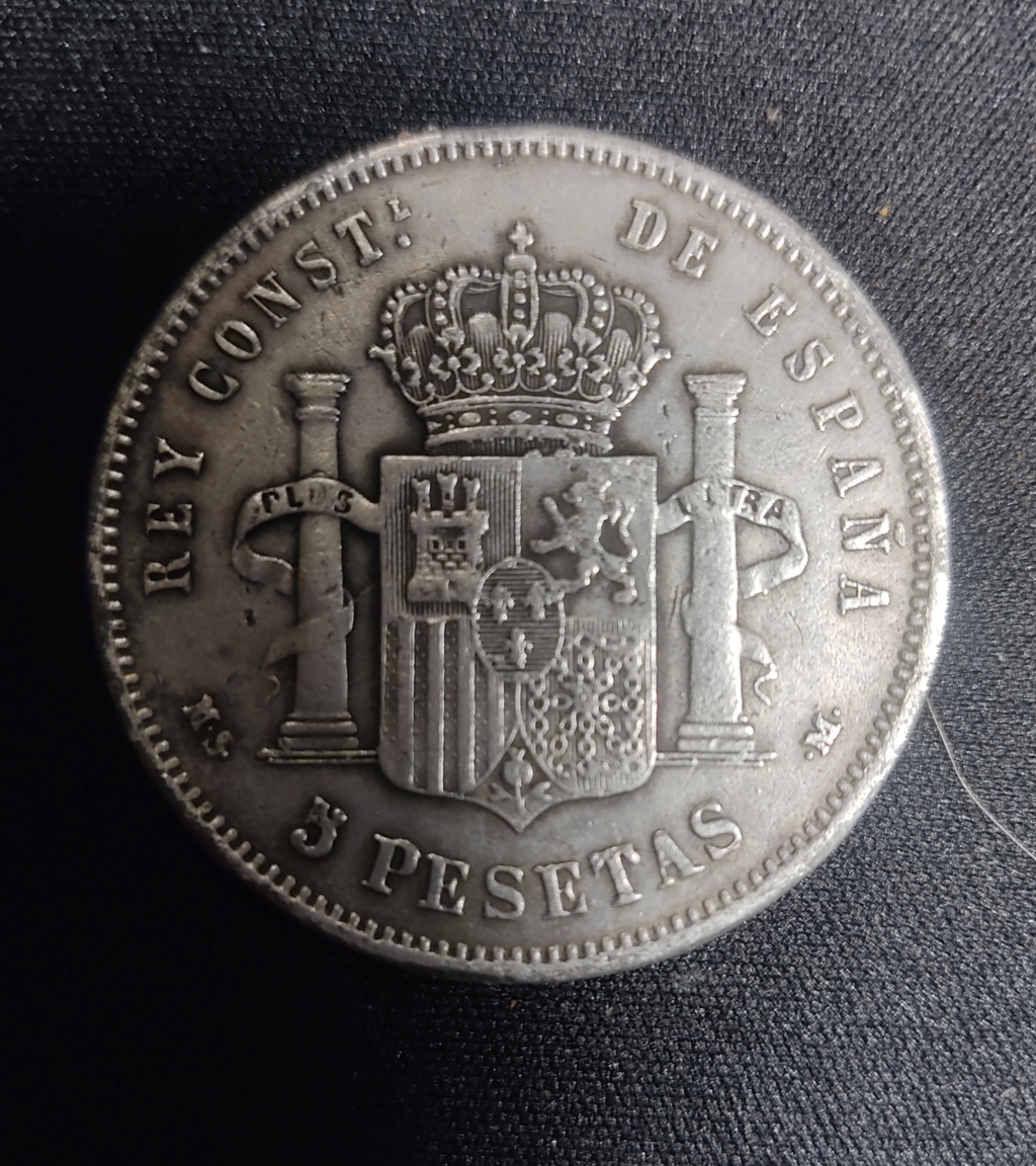 5 pesetas Alfonso XII de 1885. Falsa de época  Img_2519