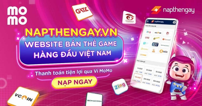 Hướng dẫn cách thanh toán napthengay momo nhận ưu đãi hấp dẫn khi mua thẻ nạp game online Napthe10