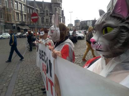 Belgique/Liege:Manif. contre les expériences sur les animaux 11863211