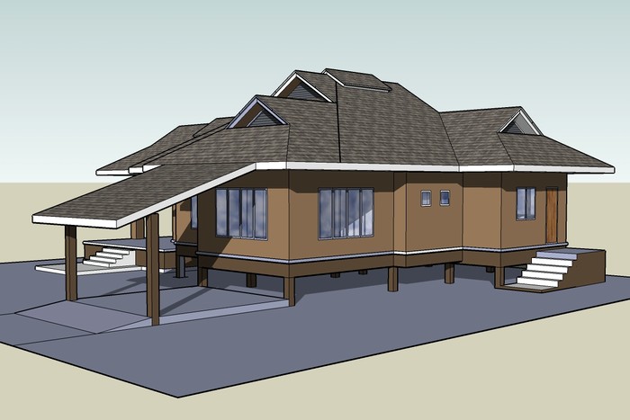 SKETCHUP ป่าซาง บ้านแบบที่ 2 H2-0310