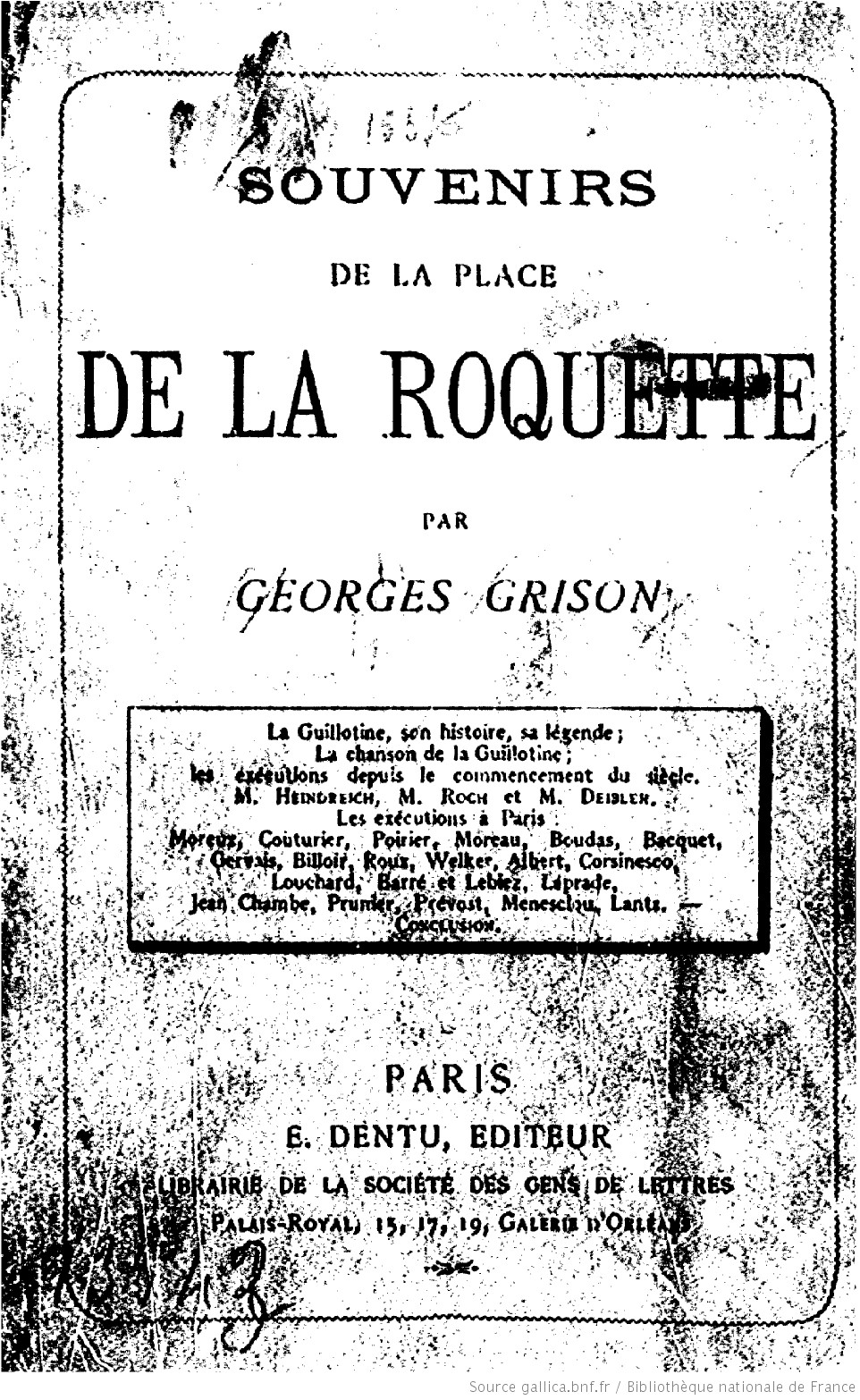 Weidmann - La guillotine dans la littérature - Page 3 Souven10