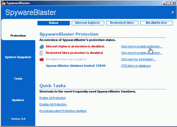 SpywareBlaster, previene la instalacin de parsitos Spy110