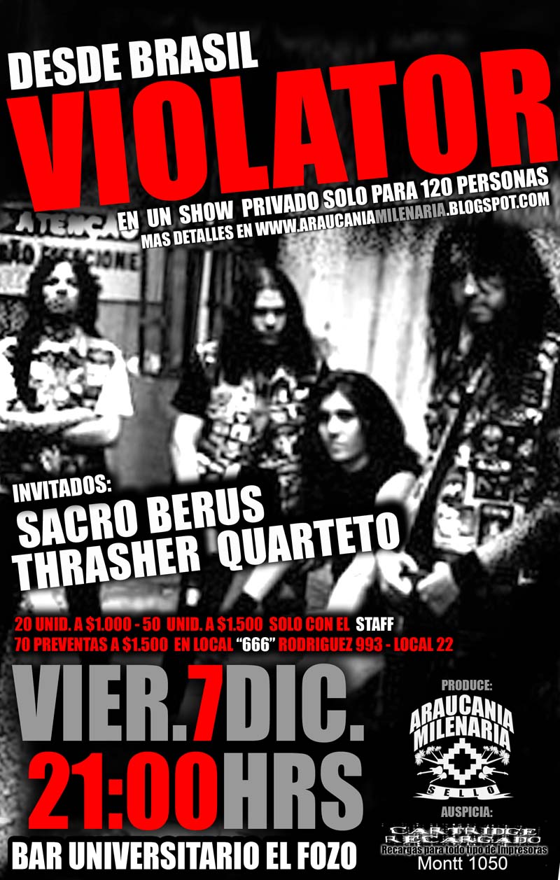 VIOLATOR EN TEMUKO  (entradas) Afiche10