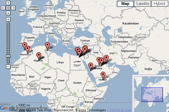 صور لخرائط من جوجل تكشف أماكن المتصلون بالمنتدي في العالم Gmaps discover who is online on  Wessam The EducationalForum Map10