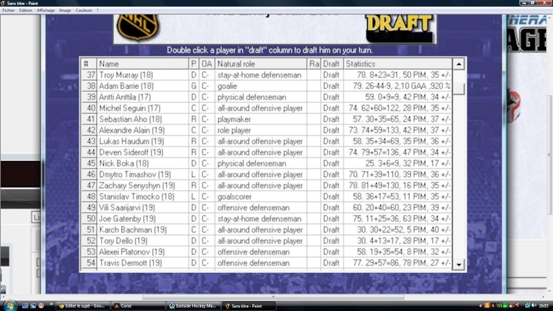 Liste des joueurs Draft210