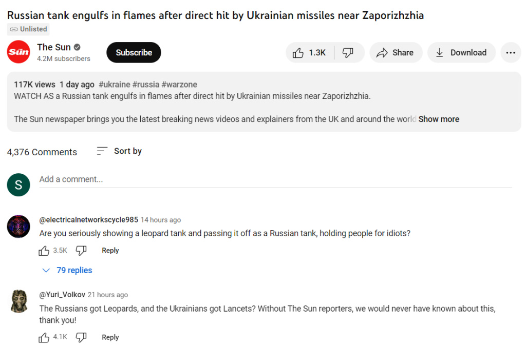 The Sun - The Russians got Leopards, and the Ukrainians got Lancets? (...) Captur29