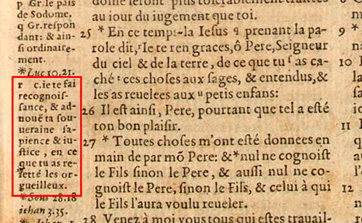 Tu as caché ces choses aux sages et aux intellectuels, 1588_c10