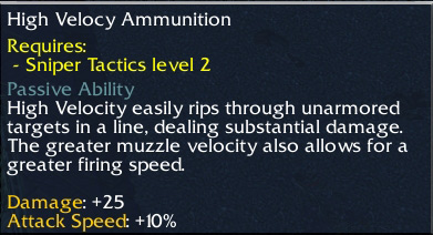 Sniper - High Velocity Ammunition bug 1210