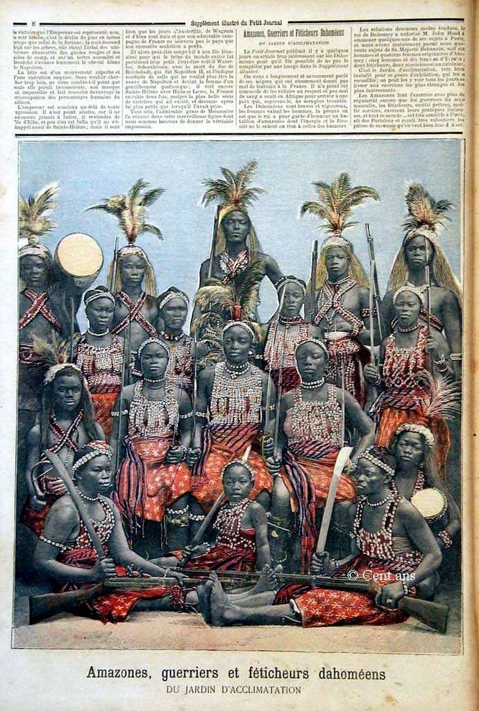 Conquête du Dahomey 1892, guerriers et amazones. Pj014210