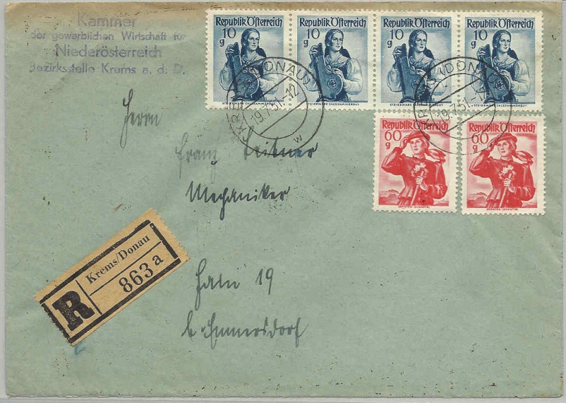 Osterreich - Trachtenserien ANK 887 - 923 und 1052 - 1072 Belege - Seite 8 19510710