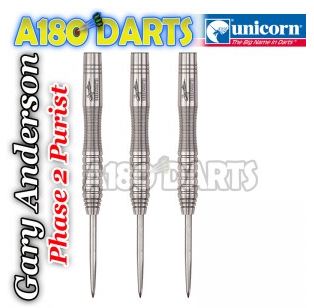 Unicorn Purist Natural Silver PHASE 2 Scalloped 90% Tungsten Darts GARY ANDERSON A180_330