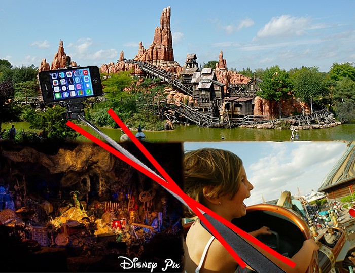 Les perches interdites dans les attractions de Disneyland Paris Selfie10