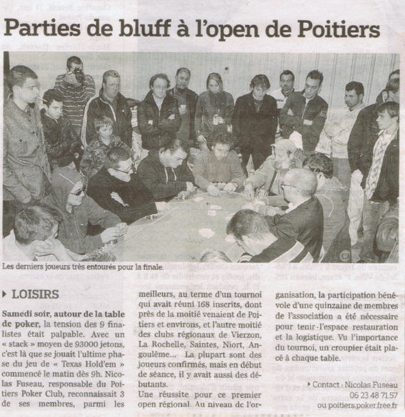 Poker a poitiers Samedi10