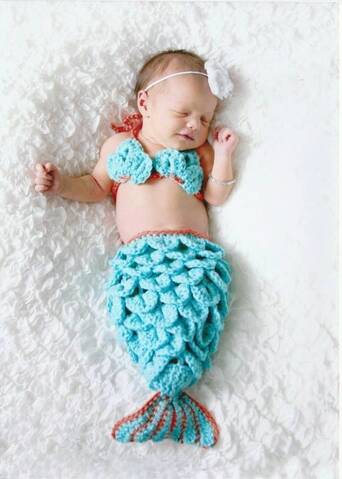 Baby Mermaid Crochet كروشيه عروسه البحر للبنات