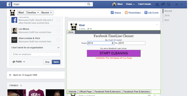 احذف جميع ما نشرته على حائط الفـايـسبوك بنقرة واحدة 2015 Screen19