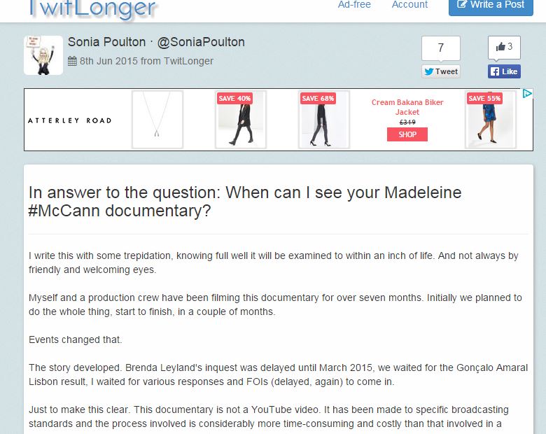 When can I see your Madeleine McCann documentary?   Poulton responds Sonzti10