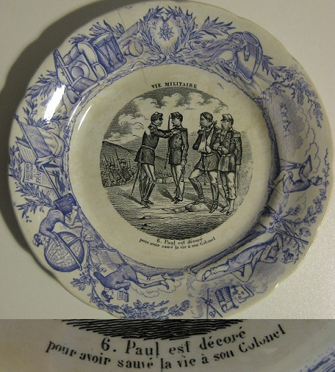 4 petites assiettes "Vie militaire" Paul610