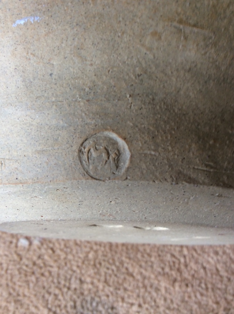 MK mark on large coiled stoneware pot Image28
