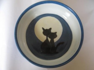 Bols à croquettes ou à eau pour chat, en porcelaine peinte à la main Bolcha16