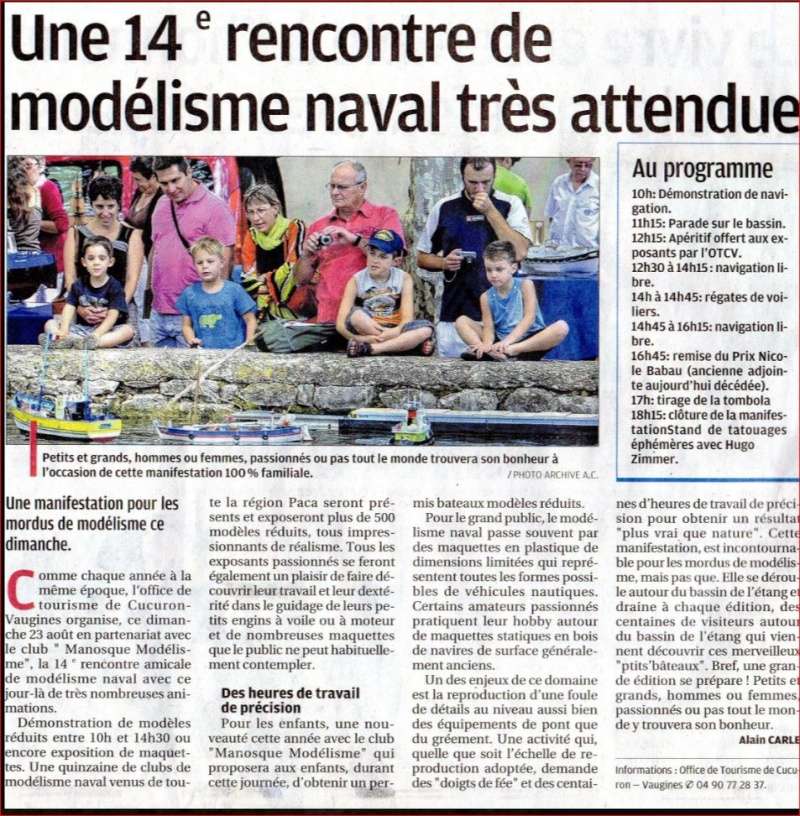 XIV ème Rencontre Amicale de Modélisme Naval à Cucuron Captur14