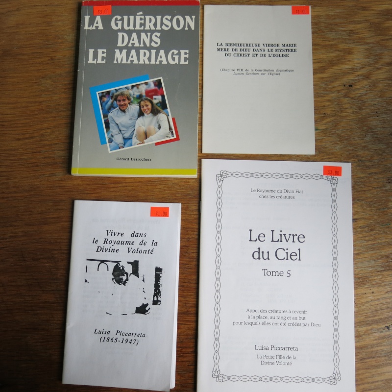 Liste de livres spirituels catholiques à vendre ! 01012