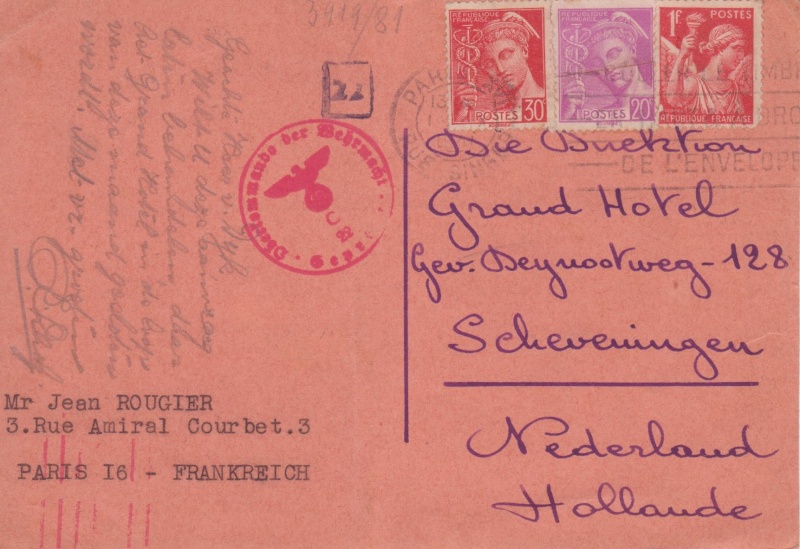 CP de 1941 pour la Hollande. Cp_pou10