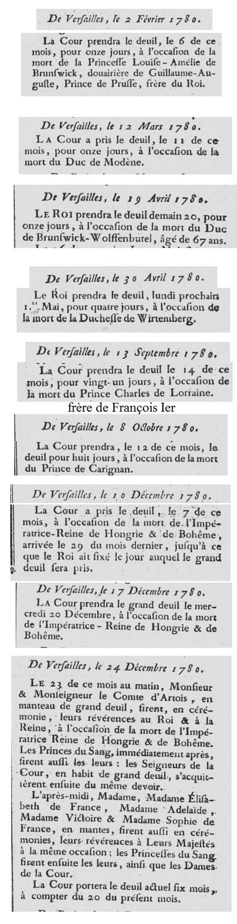 Le deuil à la cour de France et au XVIIIe siècle - Page 5 1781_b10