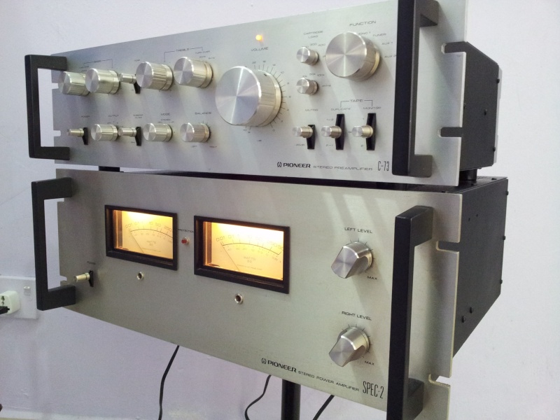 Vintage Silver Pioneer C-73 Pre-Amplifier and SPEC2  250 Watts Power Amplifier ( Used) 20150107
