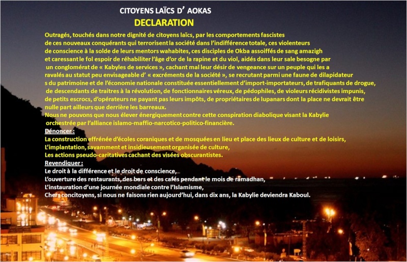 montée effrayante du salafisme: déclaration des citoyens Laics d'Aokas Culte10