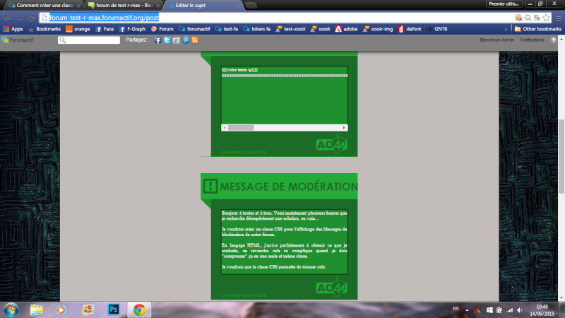 Comment créer une classe CSS pour cet affichage